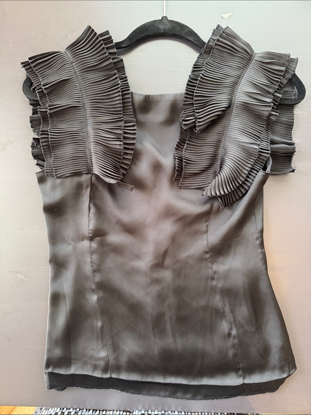 Sisley Black Satin Blouse